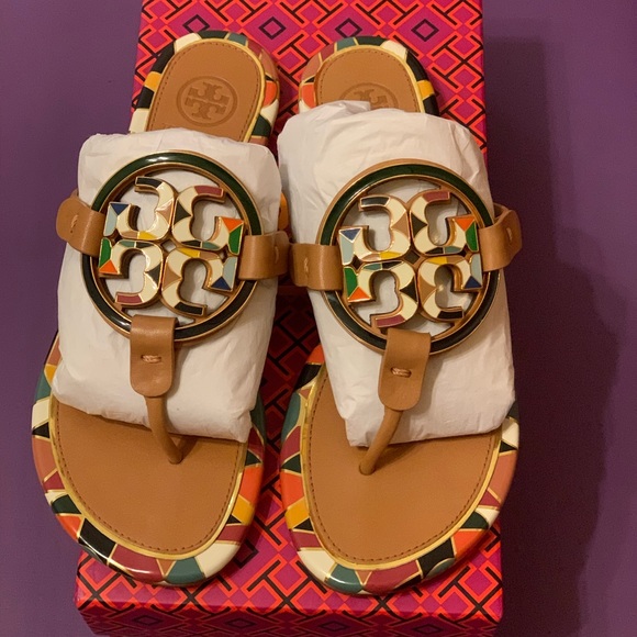 enamel miller flat sandals